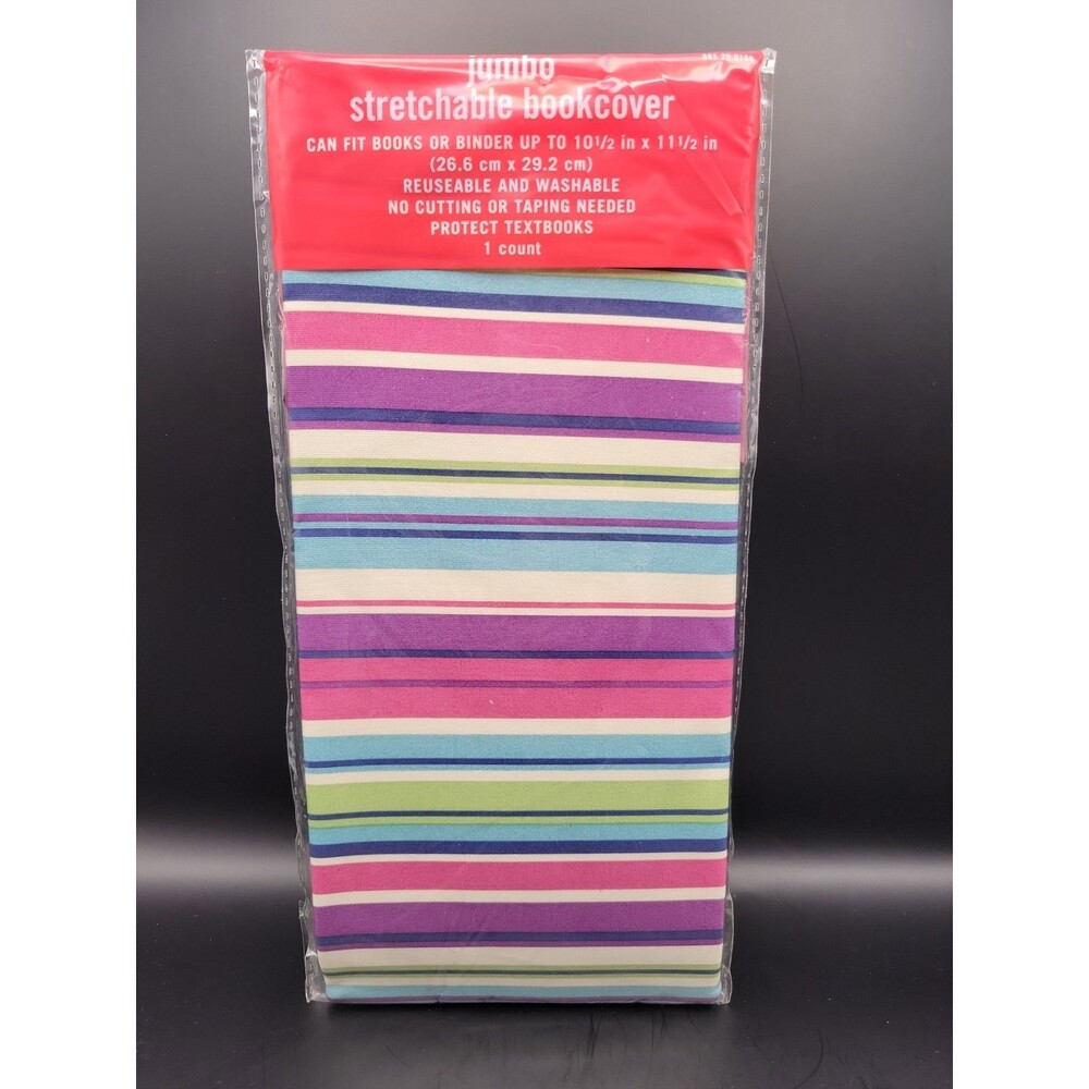New Jumbo Stretchable Fabric Book Cover Fits Up To 101/2”x11 1/2” Washable Reuse